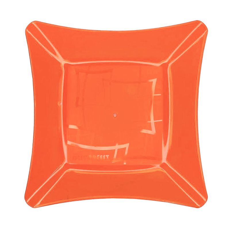 Prato-Quadrado-Refeicao-Acrilico-Laranja-21cm-c-10---Descarfest