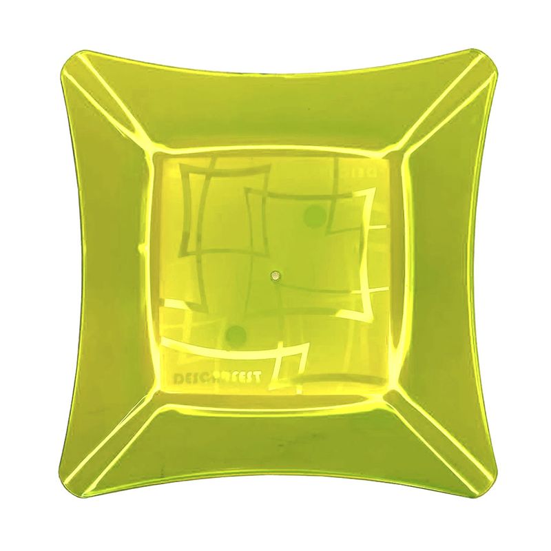 Prato-Quadrado-Refeicao-Acrilico-Amarelo-21cm-c-10---Descarfest