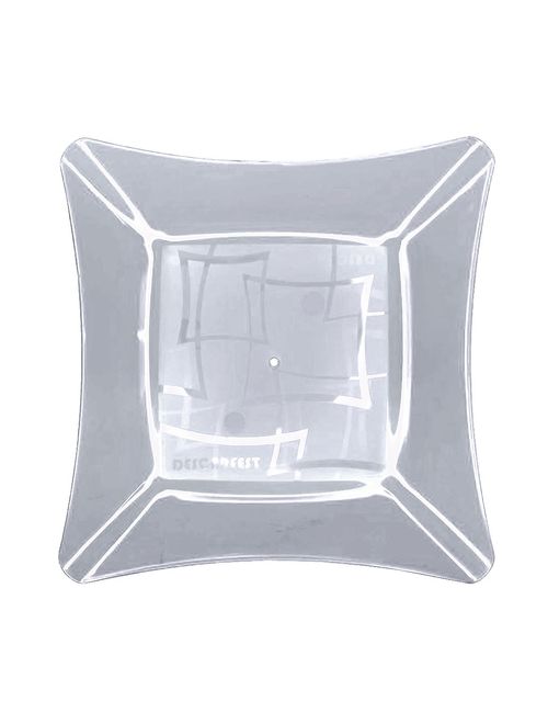 Prato Quadrado Sobremesa Acrílico Cristal 16cm c/10 - Descarfest