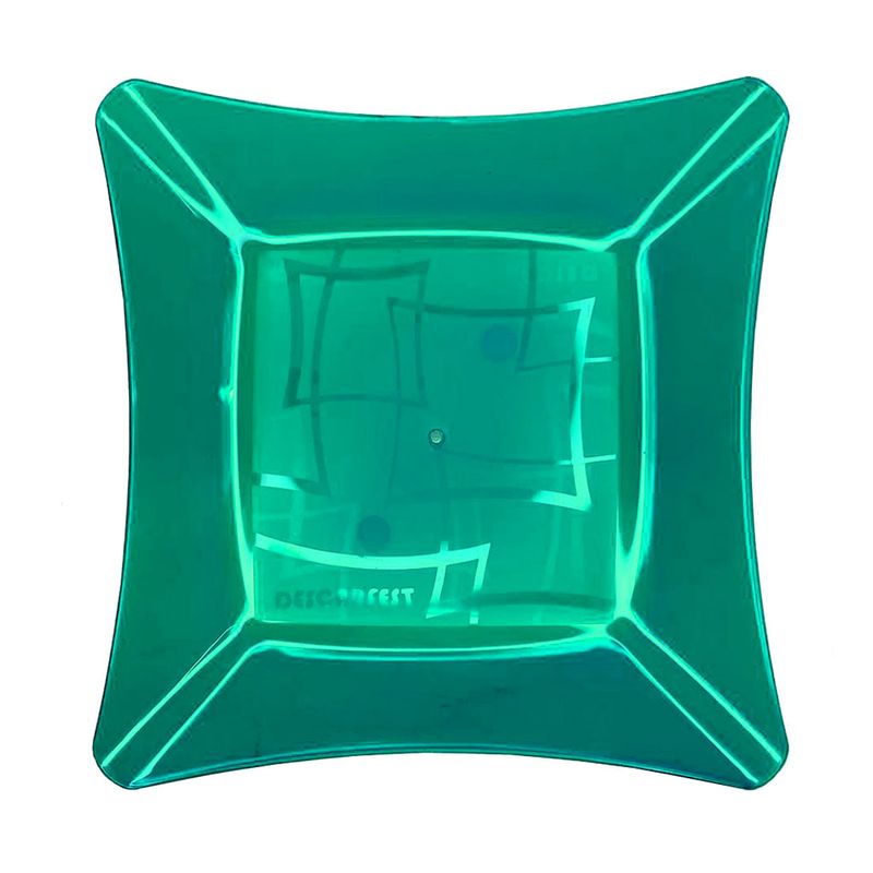 Prato-Quadrado-Refeicao-Acrilico-Verde-21cm-c-10---Descarfest