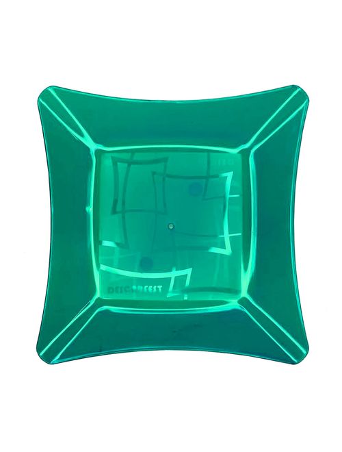 Prato Quadrado Sobremesa Acrílico Verde 16cm c/10 - Descarfest