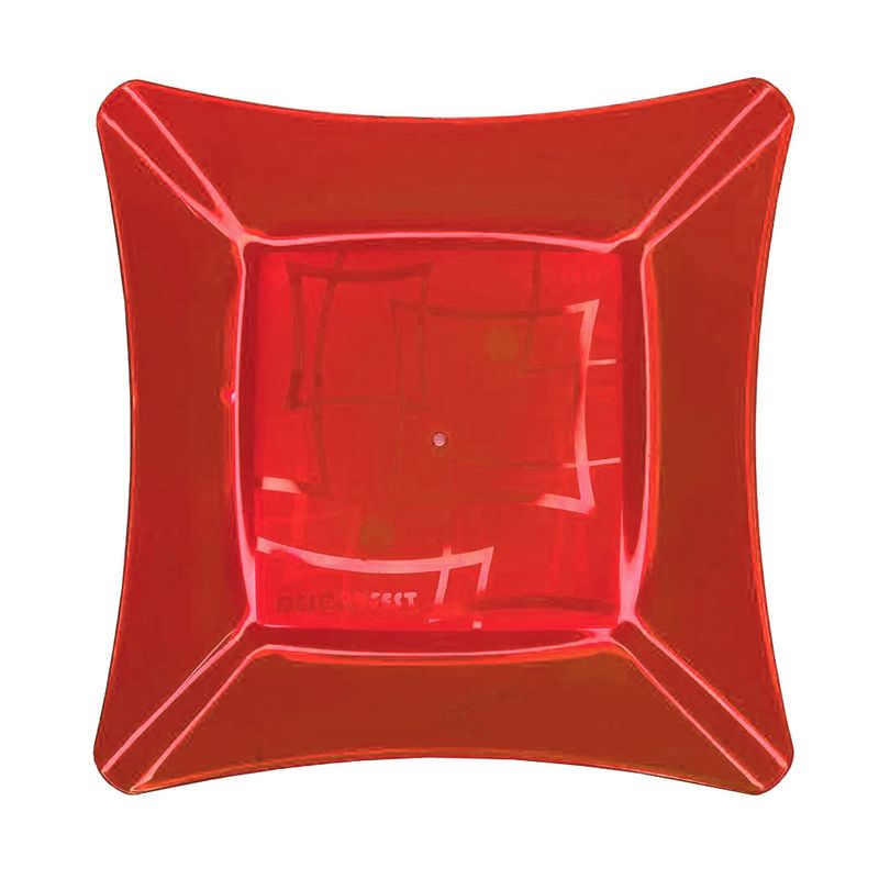Prato-Quadrado-Sobremesa-Acrilico-Vermelho-16cm-c-10---Descarfest