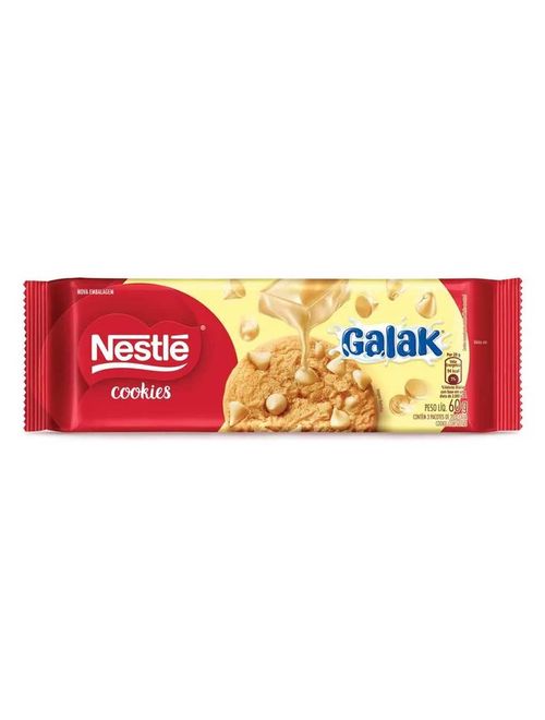 Cookies Gotas Chocolate Branco Galak 60g - Nestlé
