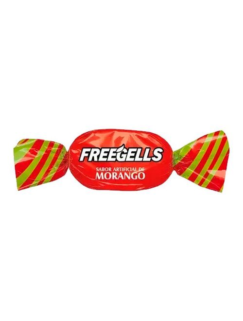 Bala Dura Azedinha Freegells Morango 475g - Riclan