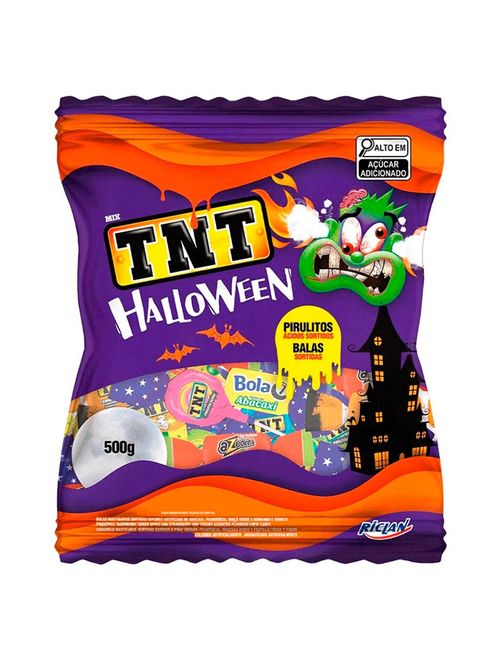 Mix Balas e Pirulitos TNT Halloween 500g - Riclan