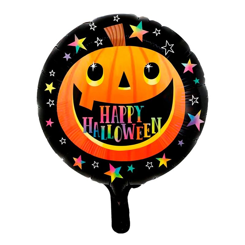 Halloween-Balao-Metalizado-Redondo-Abobora-43cm---Silver-Festas