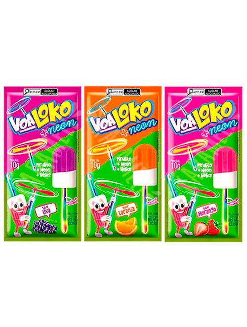 Pirulito Voa Loko Neon Sortido c/30 - Danilla