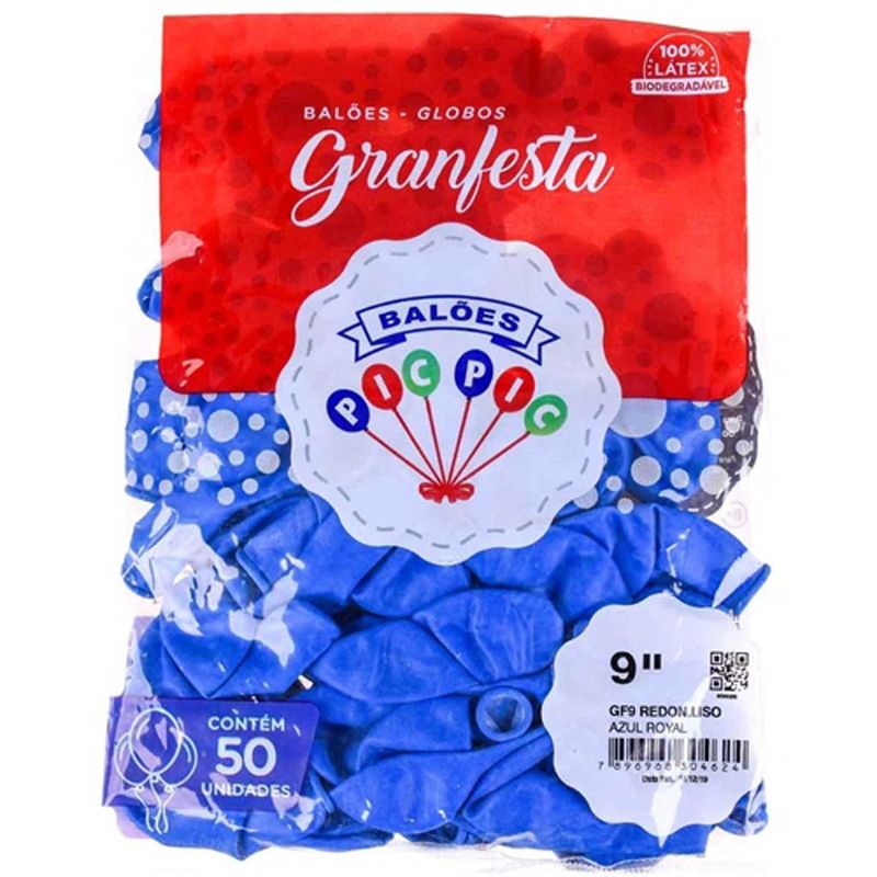 Balao-GranFesta-Redondo-Tamanho-9-Azul-c-50---Pic-Pic