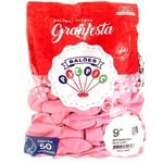 Balao-GranFesta-Redondo-Tamanho-9-Rosa-Bebe-c-50---Pic-Pic