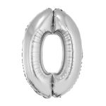Balao-Metalizado-Prata-80cm-Numero-0---Silver-Festas