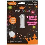 Balao-Metalizado-Prata-80cm-Numero-1---Silver-Festas
