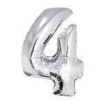 Balao-Metalizado-Prata-80cm-Numero-4---Silver-Festas