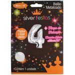 Balao-Metalizado-Prata-80cm-Numero-4---Silver-Festas