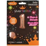 Balao-Metalizado-Rose-Gold-80cm-Numero-1---Silver-Festas
