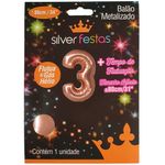 Balao-Metalizado-Rose-Gold-80cm-Numero-3---Silver-Festas