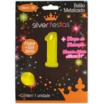 Balao-Metalizado-Ouro-80cm-Numero-1---Silver-Festas