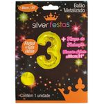 Balao-Metalizado-Ouro-80cm-Numero-3---Silver-Festas