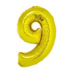 Balao-Metalizado-Ouro-80cm-Numero-9---Silver-Festas