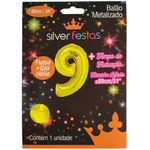 Balao-Metalizado-Ouro-80cm-Numero-9---Silver-Festas