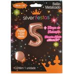 Balao-Metalizado-Rose-Gold-80cm-Numero-5---Silver-Festas