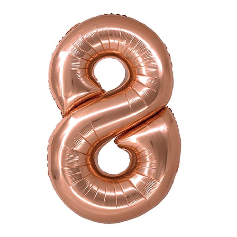 Balao-Metalizado-Rose-Gold-80cm-Numero-8---Silver-Festas