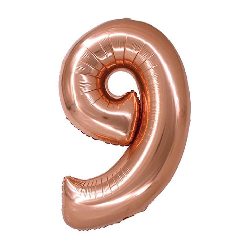 Balao-Metalizado-Rose-Gold-80cm-Numero-9---Silver-Festas