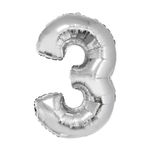 Balao-Metalizado-Prata-80cm-Numero-3---Silver-Festas