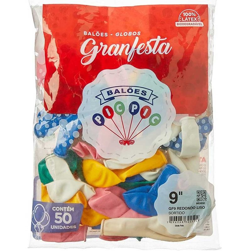 Balao-GranFesta-Redondo-Tamanho-9-Sortido-c-50---Pic-Pic
