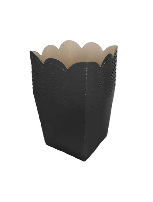 Cachepô Papel Cartão Mini Preto 7cm c/10  - NC Toys
