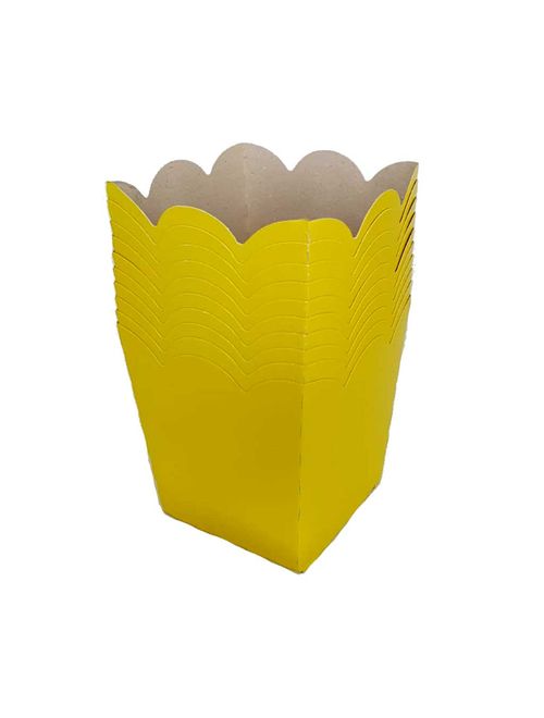 Cachepô Papel Cartão Mini Amarelo c/10  - NC Toys
