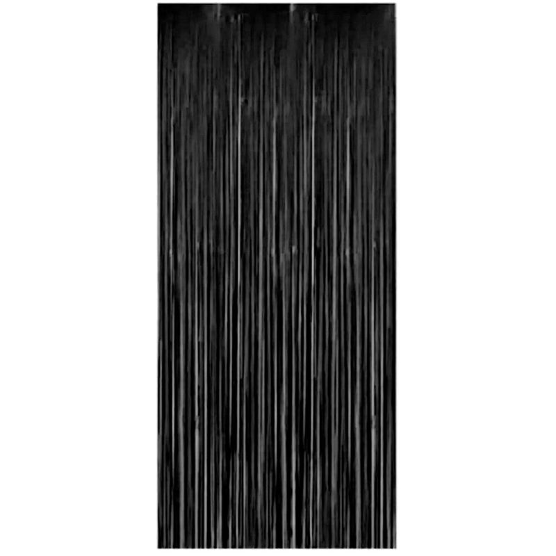 Cortina-Metalizada-Decorativa-Preta-100x200cm---Silver-Festas
