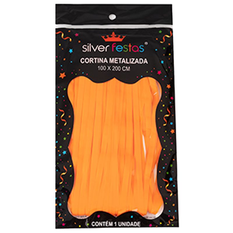 Cortina-Metalizada-Decorativa-Laranja-100x200cm---Silver-Festas
