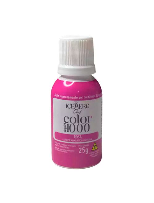 Corante Universal Color Liquid 1000 Rosa 25g - Iceberg Chef