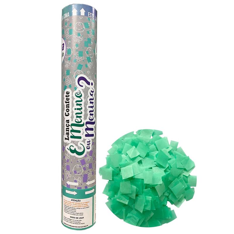 Bastao-Lanca-Confete-Cha-Revelacao-Verde-Agua---Silver-Festas