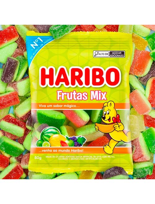 Bala de Gelatina Frutas Mix 80g - Haribo
