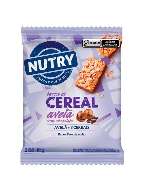 Barra de Cereais Nutry Avelã com Chocolate c/3 - Nutrimental