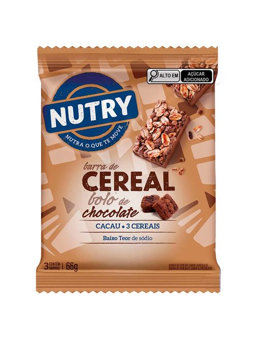 Barra de Cereais Nutry Bolo de Chocolate c/3 - Nutrimental