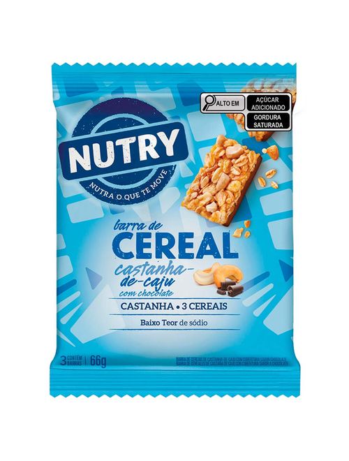 Barra de Cereais Nutry Castanha de Caju com Chocolate c/3 - Nutrimental