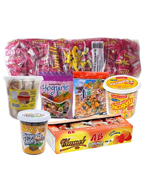 Kit Básico Cosme e Damião para 50 pessoas - 7 Doces