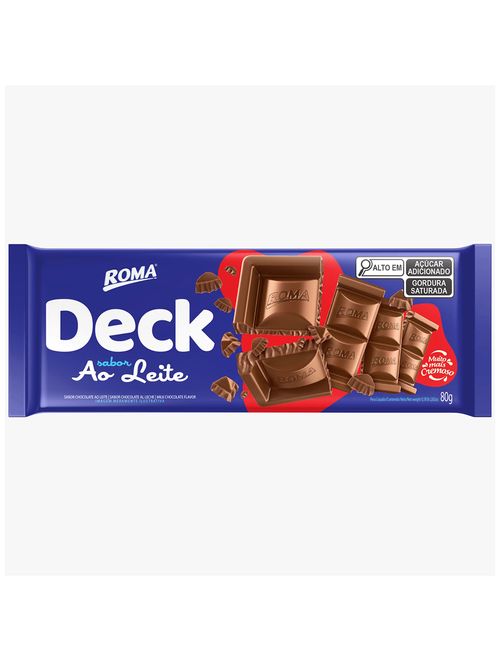 Tablete de Chocolate Deck Ao Leite 80g - Roma
