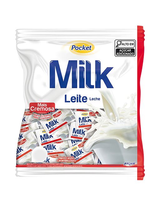 Bala Dura Pocket Cremosa Milk 50g - Riclan