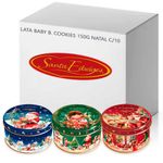 Kit-10-Latas-Colecionaveis-Mini-Butter-Cookies-Natal-150g---Santa-Edwiges