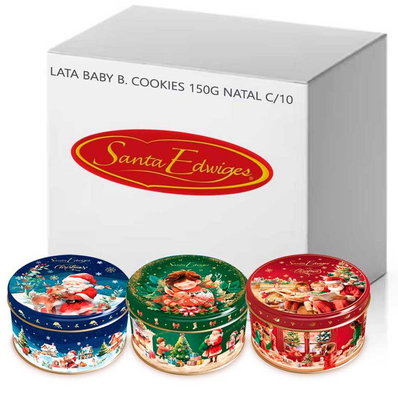 Kit-10-Latas-Colecionaveis-Mini-Butter-Cookies-Natal-150g---Santa-Edwiges