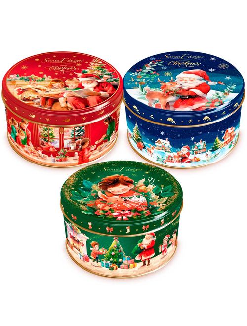 Kit 6 Latas Colecionáveis Mini Butter Cookies Natal 150g - Santa Edwige