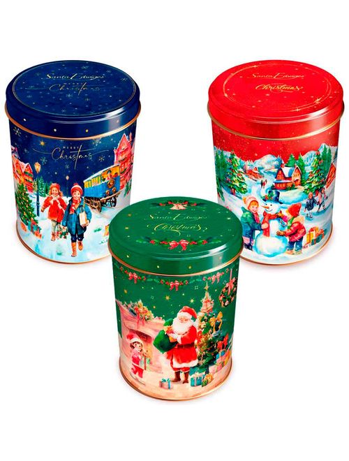 Kit 3 Latas Colecionáveis Mini Butter Cookies Natal 100g - Santa Edwiges