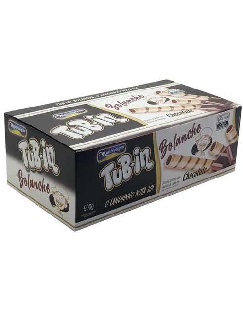 Tubinho de Wafer Tub In Recheio Bolanche Chocolate 30g c/30 - Montevérgine