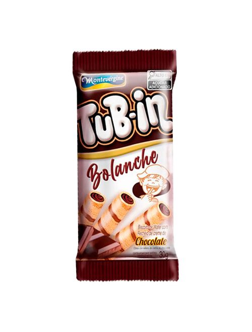Tubinho de Wafer Tub In Recheio Bolanche Chocolate 30g c/30 - Montevérgine
