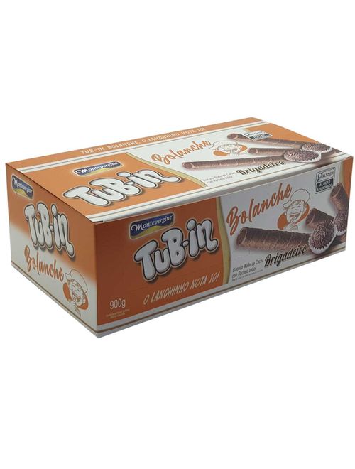Tubinho de Wafer Tub In Recheio Bolanche Brigadeiro 30g c/30 - Montevérgine