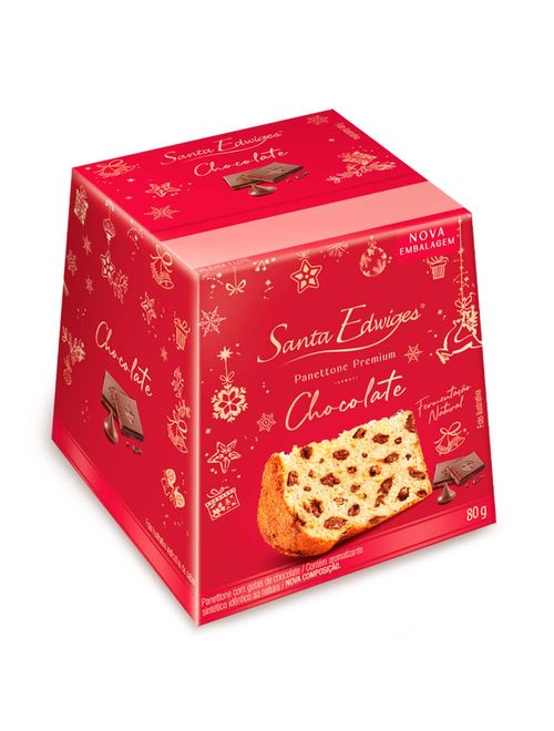 Mini Panettone Premium Gotas de Chocolate 80g - Santa Edwiges