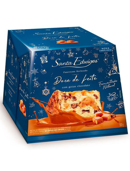 Panettone Recheado Doce de Leite com Gotas Chocolate 500g - Santa Edwiges